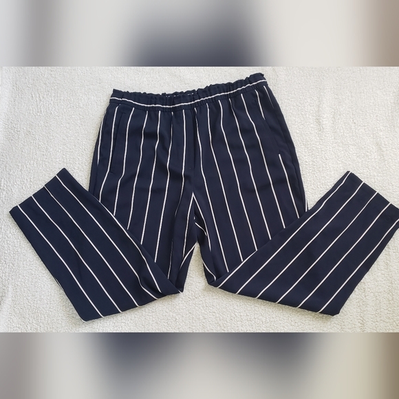 Navy striped summer pant sz 10 H&M - Picture 1 of 7
